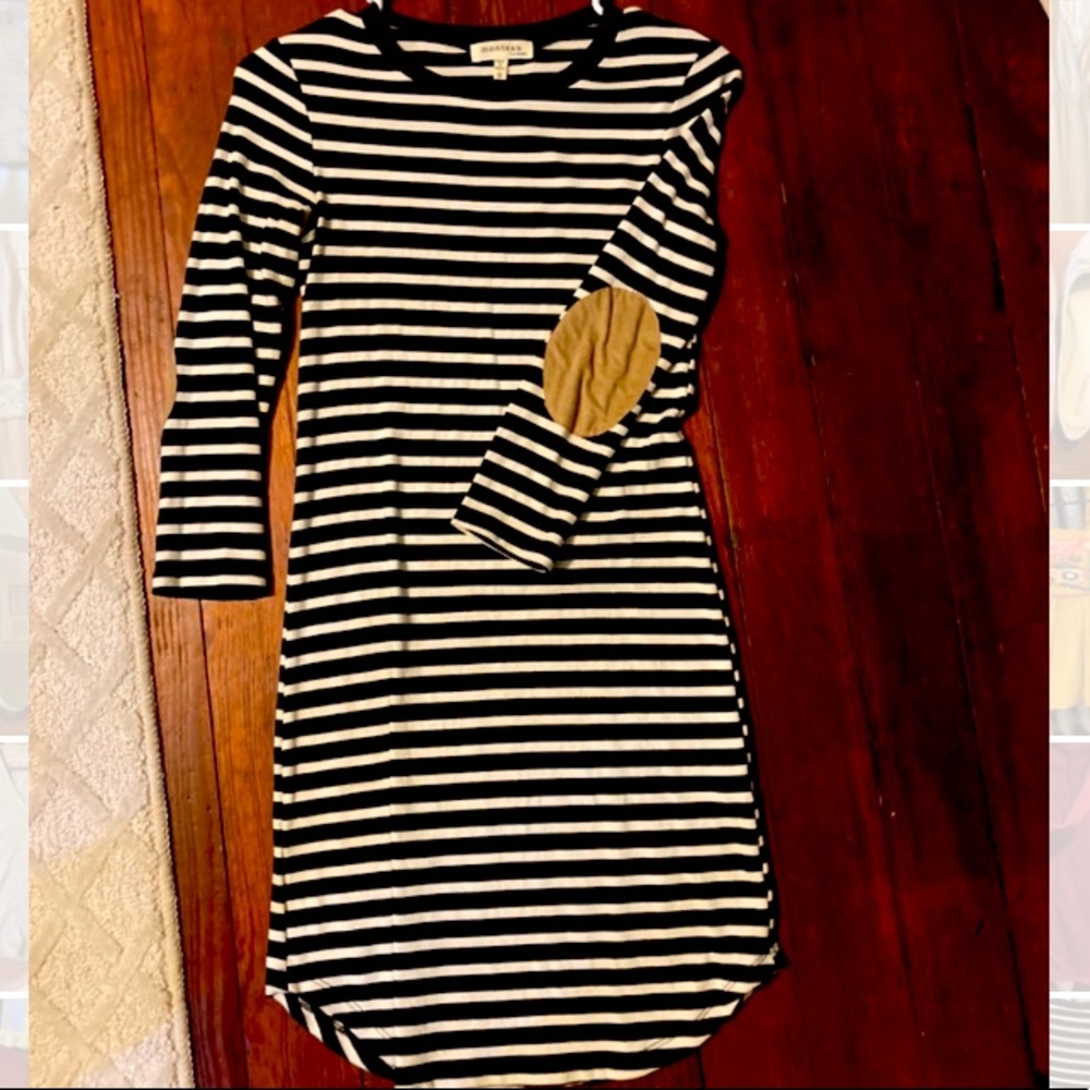 Black + white striped dress